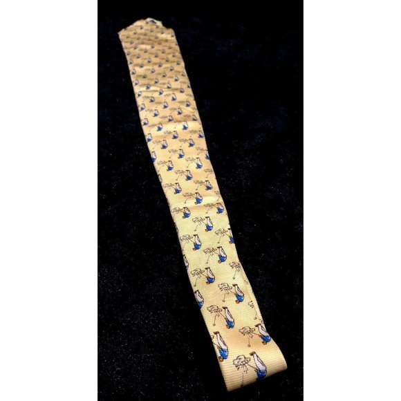 Lauren/Ralph Lauren Golf Neck Tie Yellow Silk Made in USA-EUC- - Picture 8 of 10
